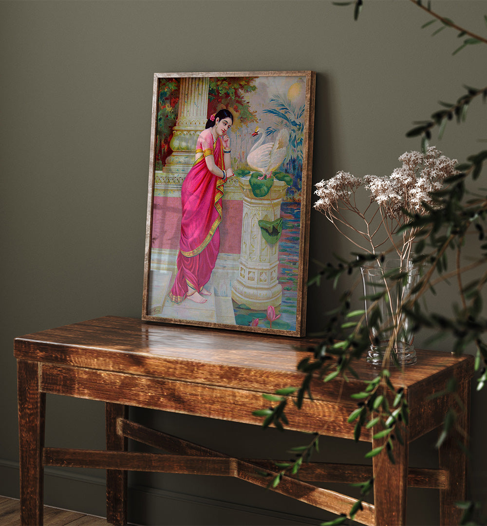 HANSA DAMAYANTHI , INDIAN ART PAINTINGS