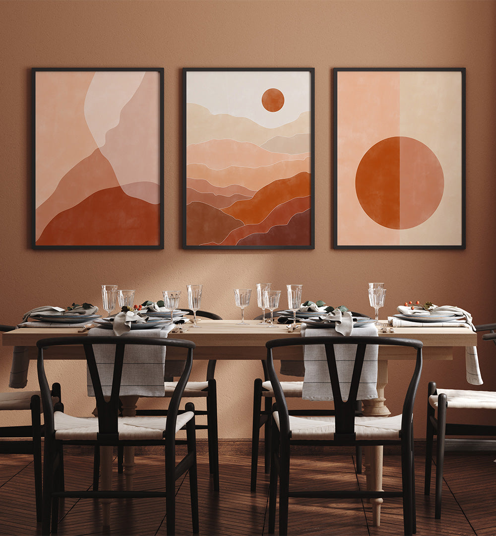 NATURE ESCAPES , SET OF 3 PAINTINGS