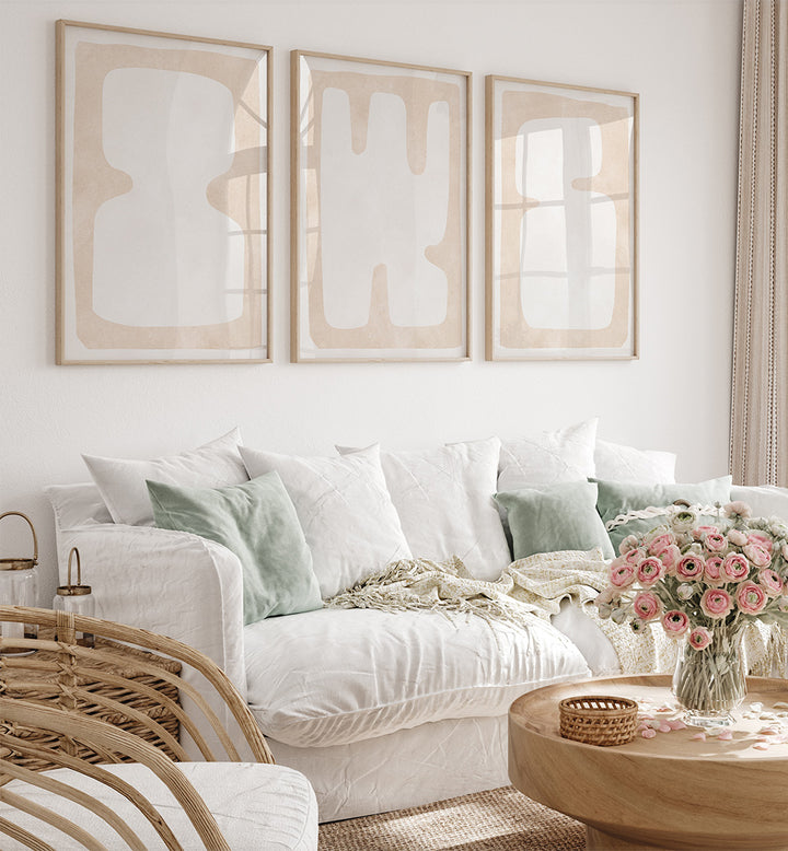 BARE EARTH FORMS , SET OF 3 PAINTINGS