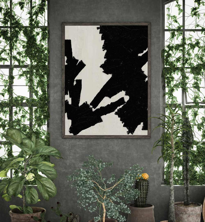 Stylish OIL PAINTING BLACK AND BEIGE, ABSTRACT PAINTINGS from The Miuus Studio enhances modern living spaces beautifully.
