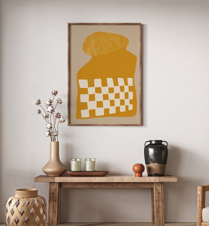 Stylish decor featuring MODERN SHAPES III, ABSTRACT PAINTINGS, adds a contemporary touch to any living space.
