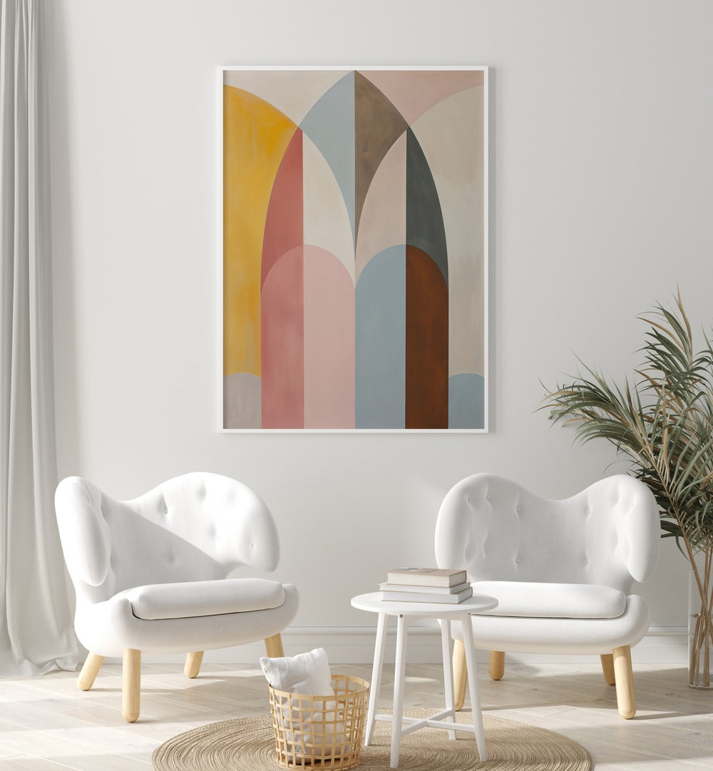 Stylish living space featuring THE ARCH, GEOMETRIC ART PRINTS, perfect for modern decor.