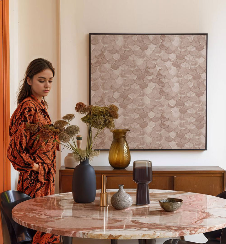 Stylish interior featuring ANIMAL PRINT XVI, ABSTRACT PAINTINGS, enhancing the modern decor with elegance.