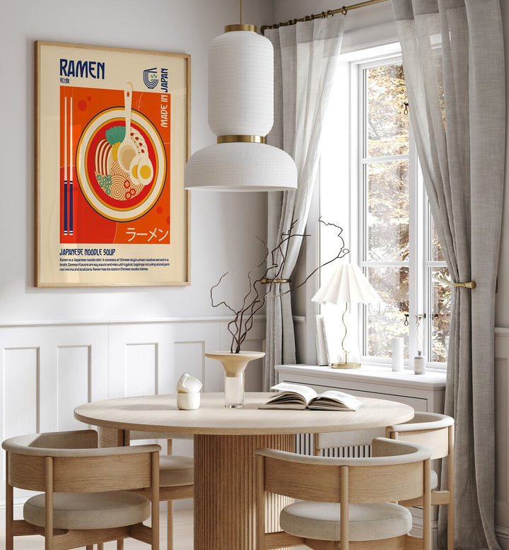 Stylish REMEN, BAR & CAFE ART decorates a modern cafe, adding vibrant ambiance to your dining space.