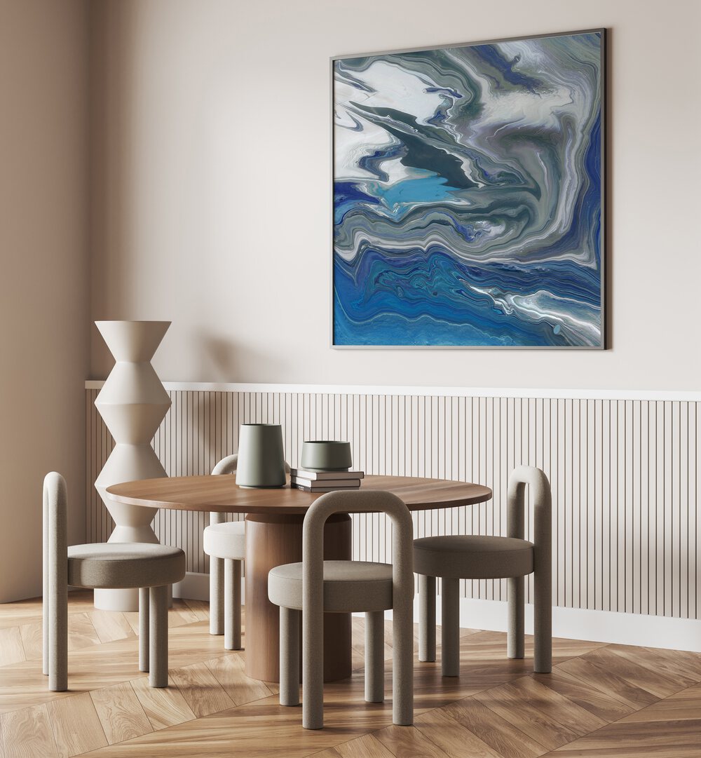 Transform your space with LIKE A RIVER, ABSTRACT PAINTINGS that evoke the serene flow of water in your home décor.