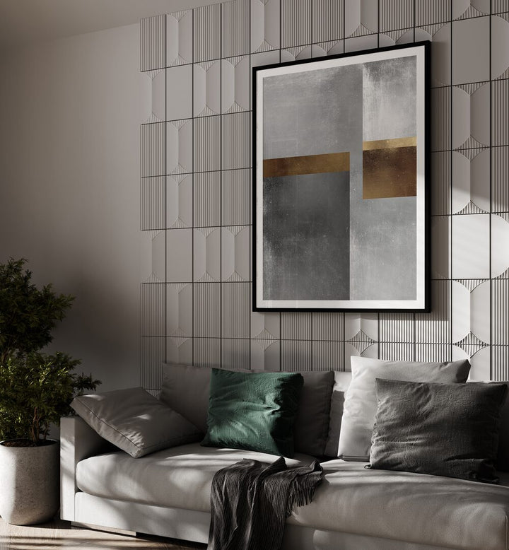 GOLD AND SILVER VI , GEOMETRIC ART PRINTS
