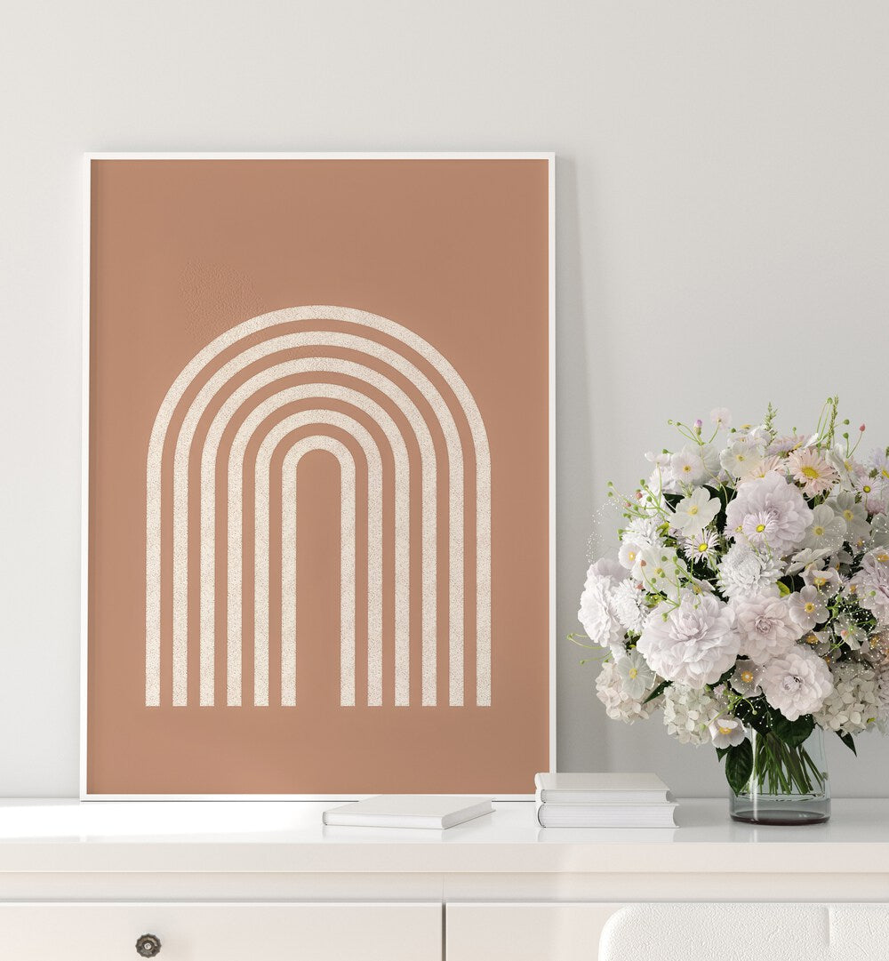 Vibrant RAINBOW LINES, BOHO ART PAINTINGS enhance home decor with colorful, creative designs for a lively atmosphere.