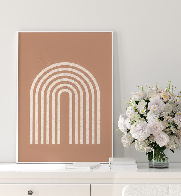 Vibrant RAINBOW LINES, BOHO ART PAINTINGS enhance home decor with colorful, creative designs for a lively atmosphere.