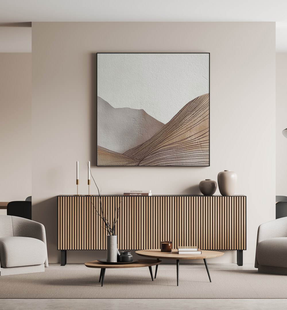 MORROS II, ABSTRACT PAINTINGS enhance modern decor with elegant design and earthy tones for a stylish home.