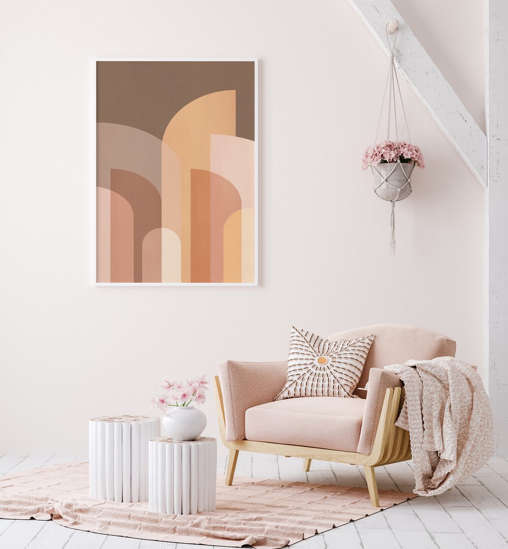 Stylish RETRO GEOMETRIC II, GEOMETRIC ART PRINTS enhance modern home décor with vintage elegance and charm.
