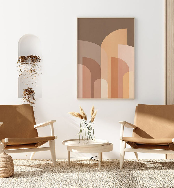 Stylish RETRO GEOMETRIC II, GEOMETRIC ART PRINTS enhancing modern home décor with vintage charm and elegance.