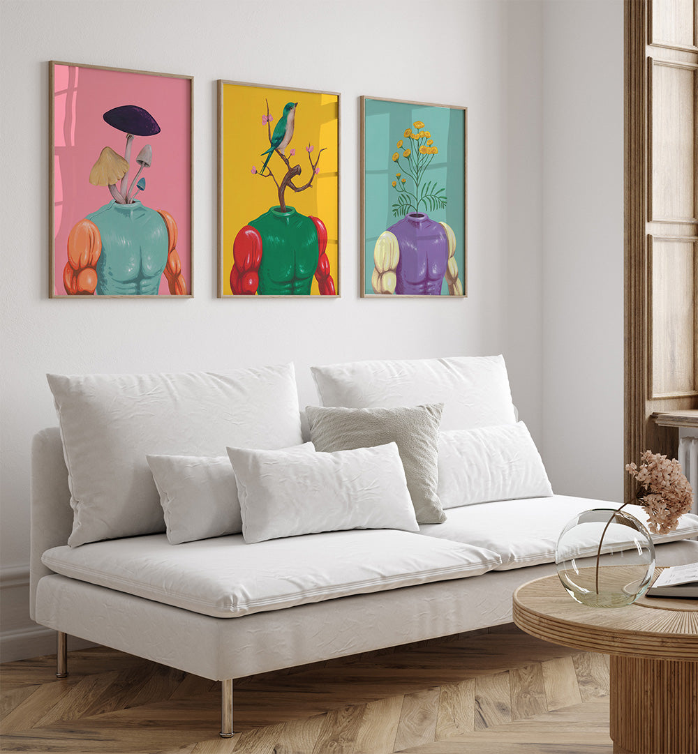 BOTANICAL SOULS SET , SET OF 3 PAINTINGS