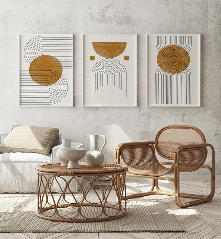 GOLDEN ARCHES , SET OF 3 PAINTINGS