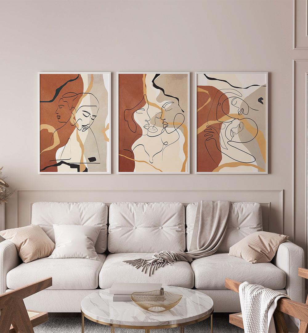 INTIMATE FORMS , SET OF 3 PAINTINGS