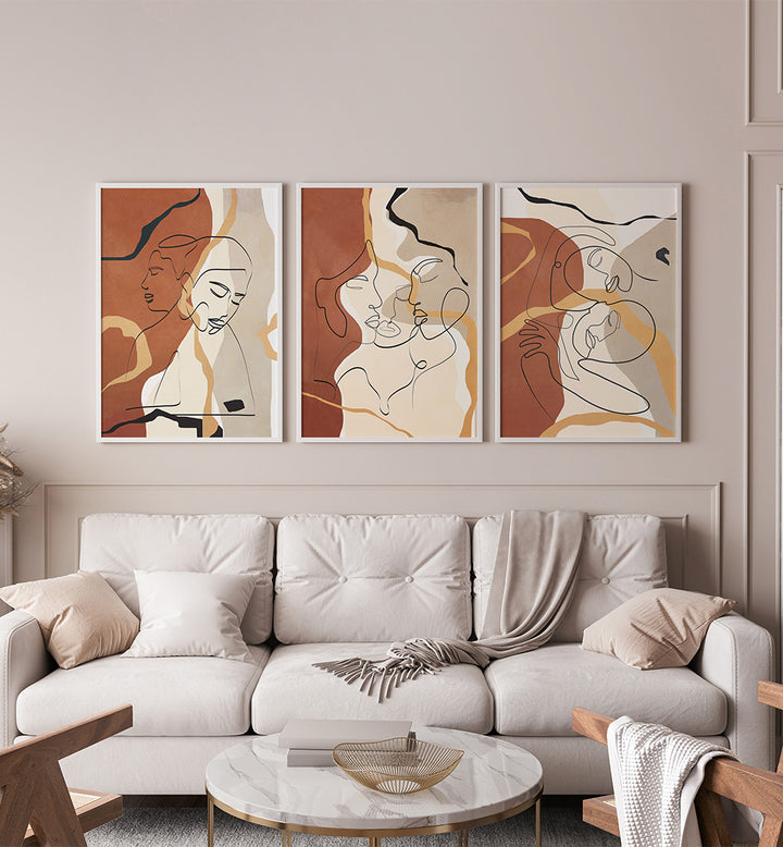 INTIMATE FORMS , SET OF 3 PAINTINGS