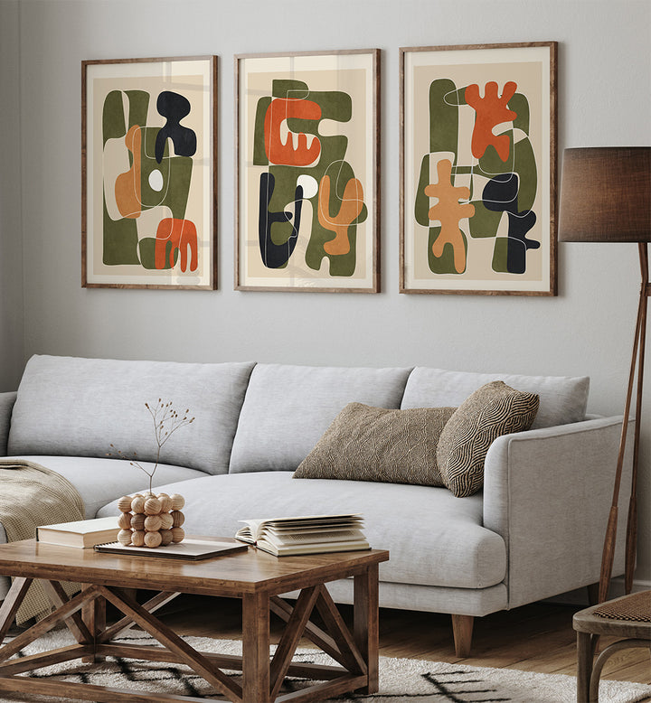 CALM CONSTRUCTS , SET OF 3 PAINTINGS