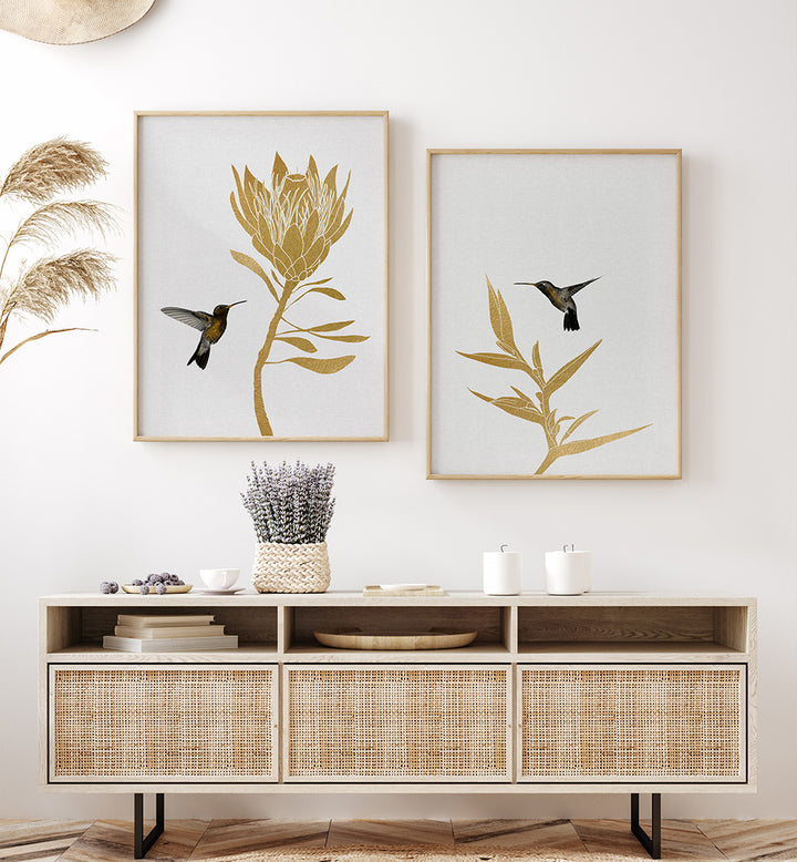 HUMMINGBIRD HARMONY SET , SET OF 2 PAINTINGS