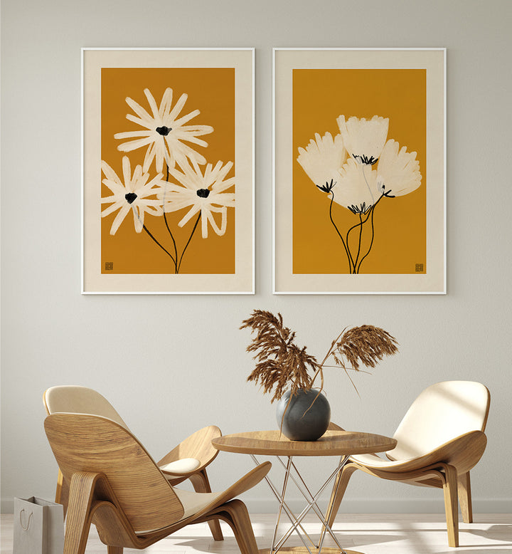 BOTANICAL MINIMALIST SET , SET OF 2 PAINTINGS
