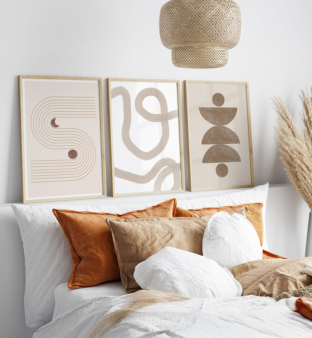 BOHO BALANCE TRIO SET , SET OF 3 PAINTINGS