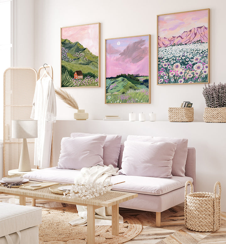 DREAMSCAPE VALLEY SET , SET OF 3 PAINTINGS