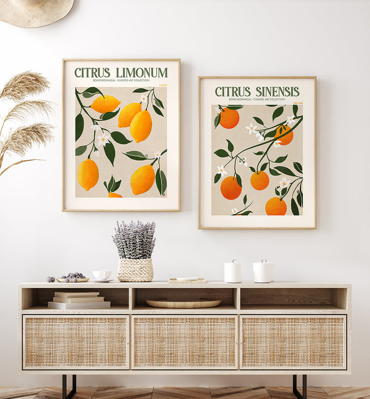 SUNNY CITRUS SET , SET OF 2 PAINTINGS