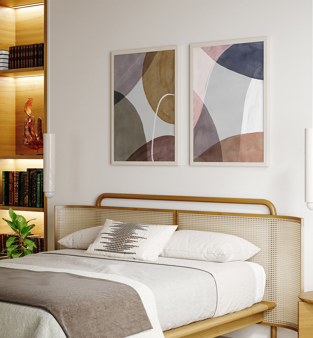 GOLDEN ORBIT SET , SET OF 2 PAINTINGS