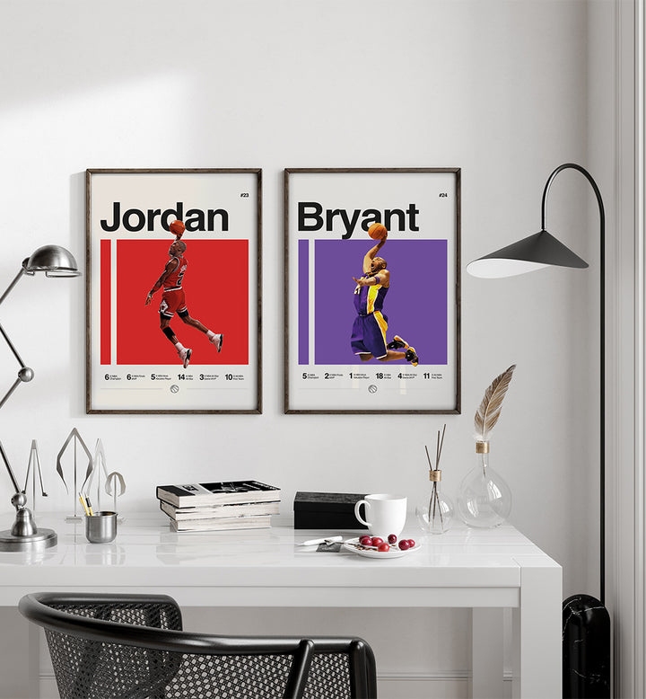 COURT GIANTS SET , SET OF 2 PAINTINGS