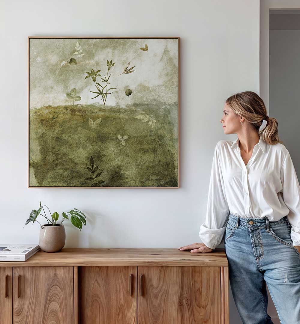 OLIVE , FLORAL FLOWER PAINTINGS