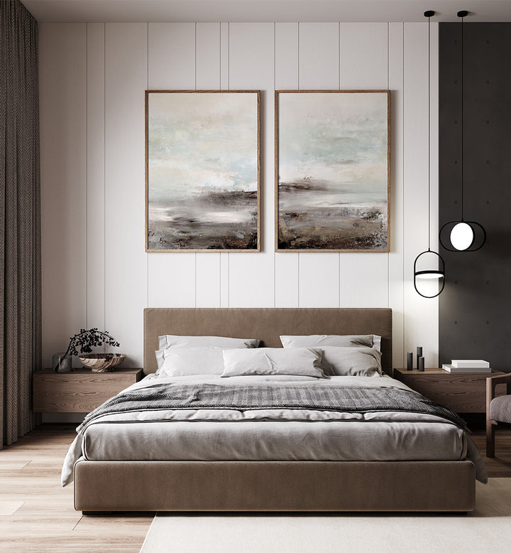 DISTANT SHORES SET , SET OF 2 PAINTINGS