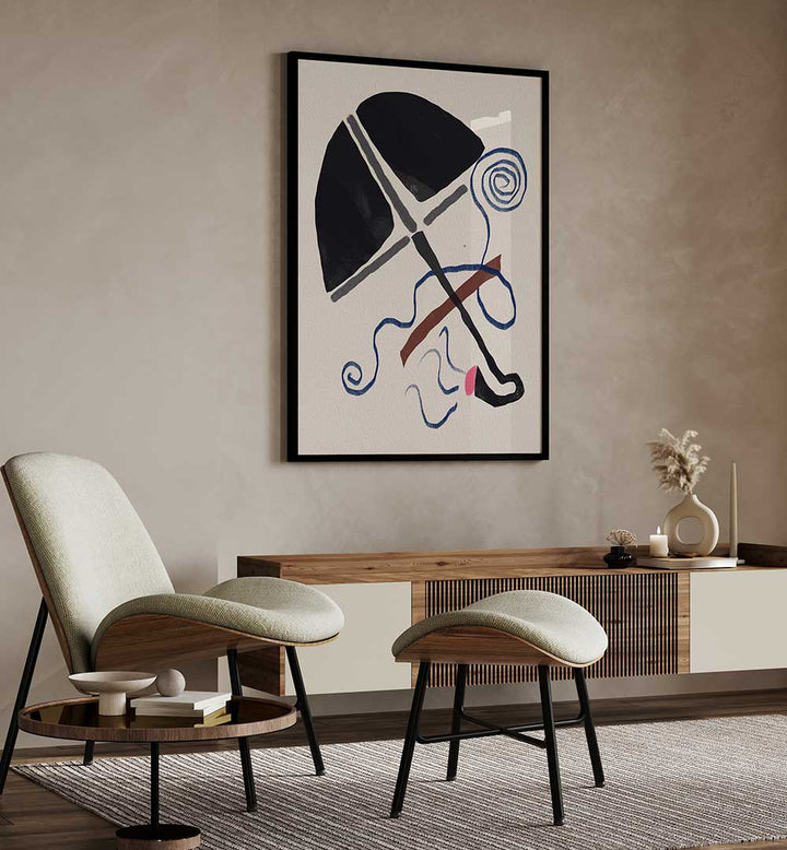 BLACK UMBRELLA , LINE ART PAINTINGS