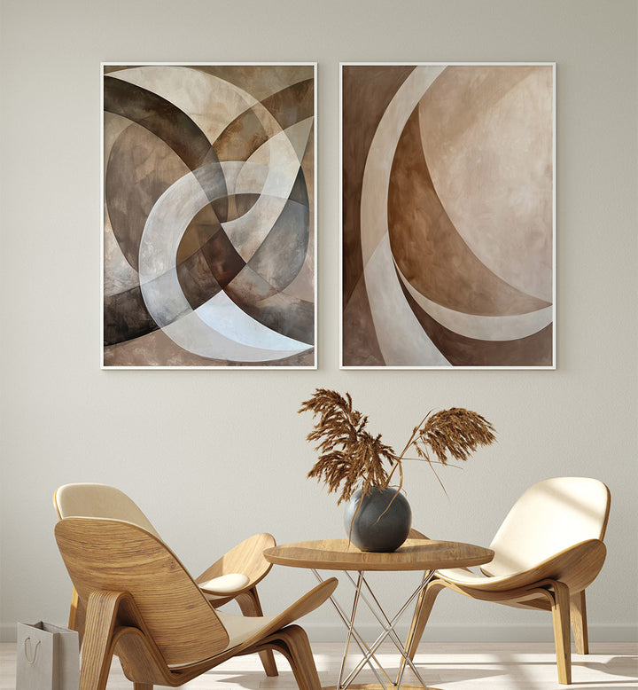 CURVATURE SET , SET OF 2 PAINTINGS