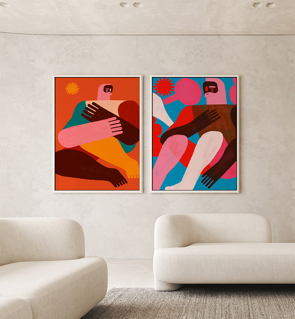 HUMAN FORMS SET , SET OF 2 PAINTINGS