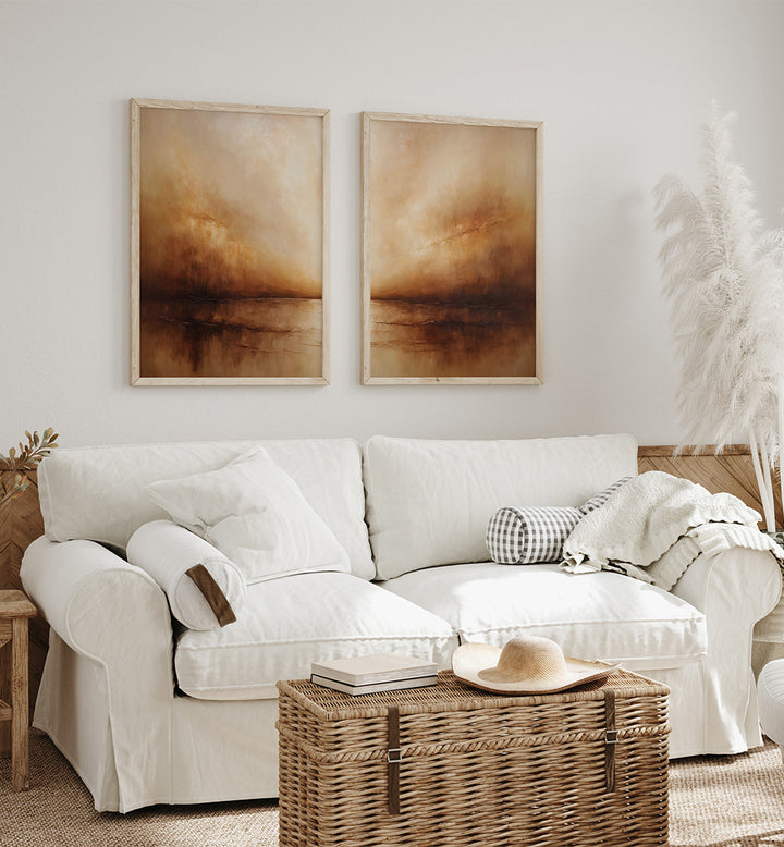 HUSHED LANDSCAPE SET , SET OF 2 PAINTINGS