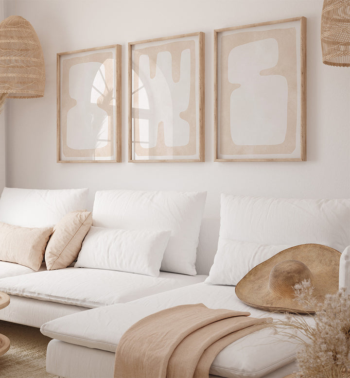 BARE EARTH FORMS , SET OF 3 PAINTINGS