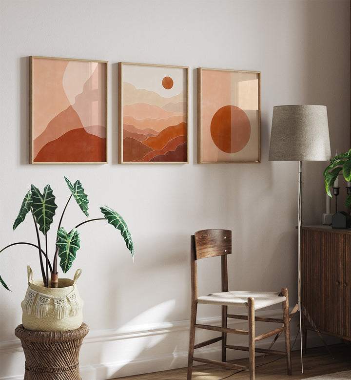 NATURE ESCAPES , SET OF 3 PAINTINGS