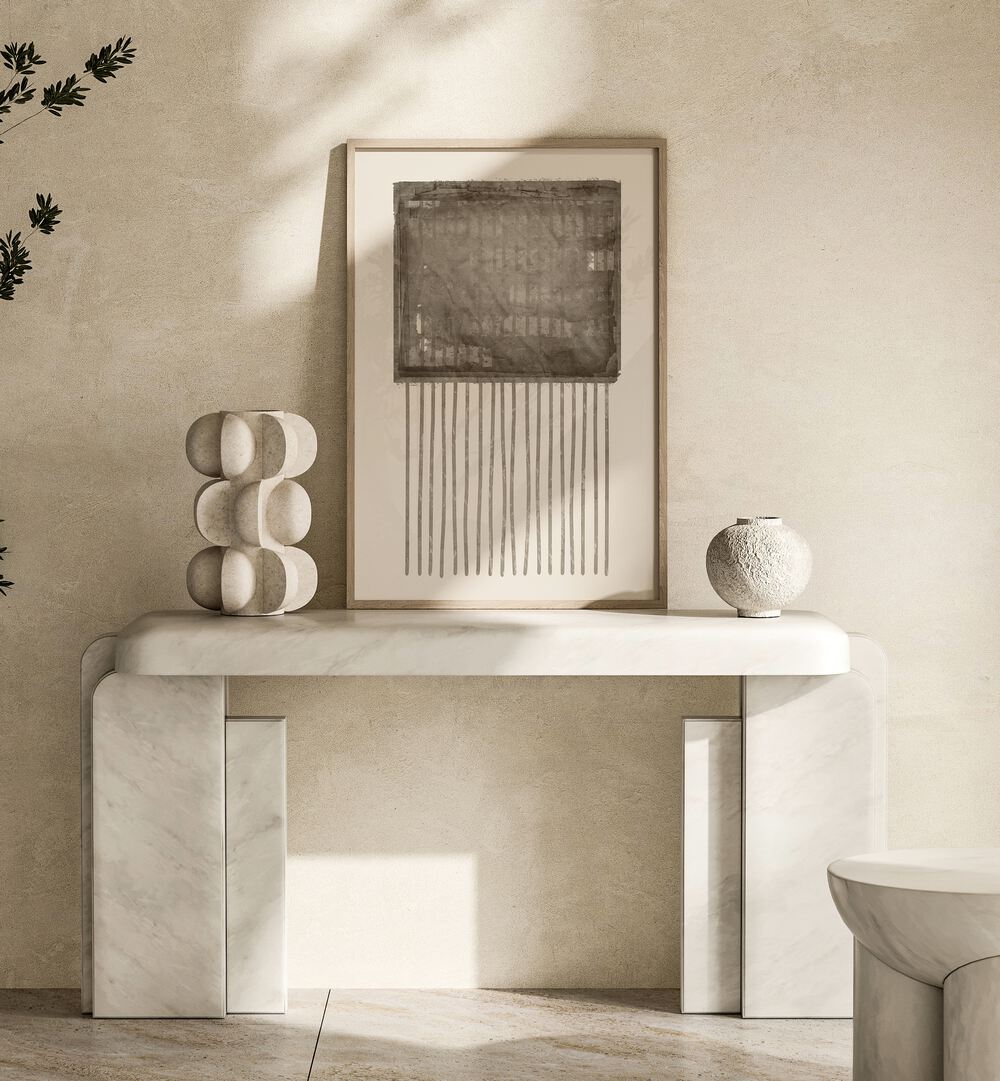 Stylish interior featuring COCOA ROPES I, GEOMETRIC ART PRINTS, enhancing the minimalist decor with calming geometry.