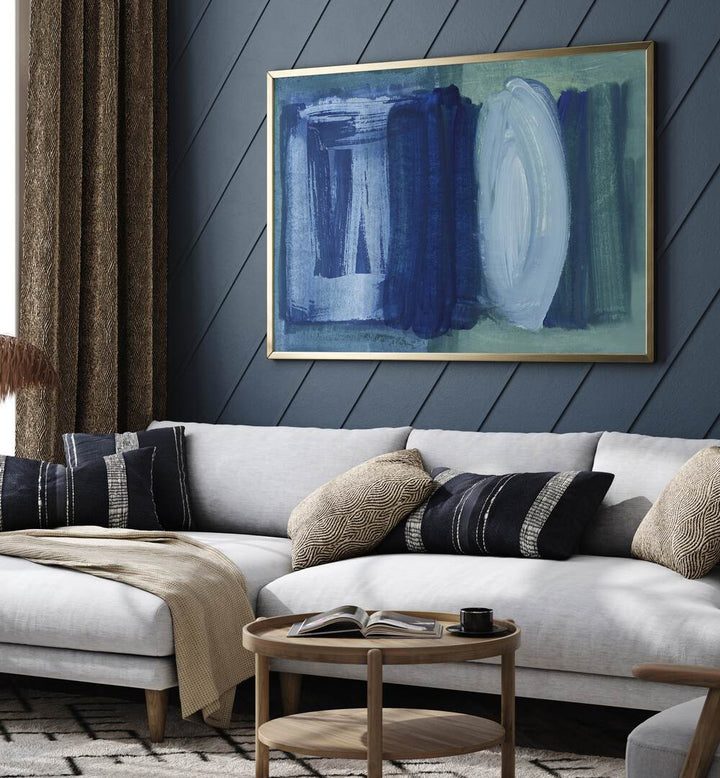 Transform your space with BRUSHSTROKES BLUE GREEN, ABSTRACT PAINTINGS, adding vibrant nature-inspired hues to your decor.