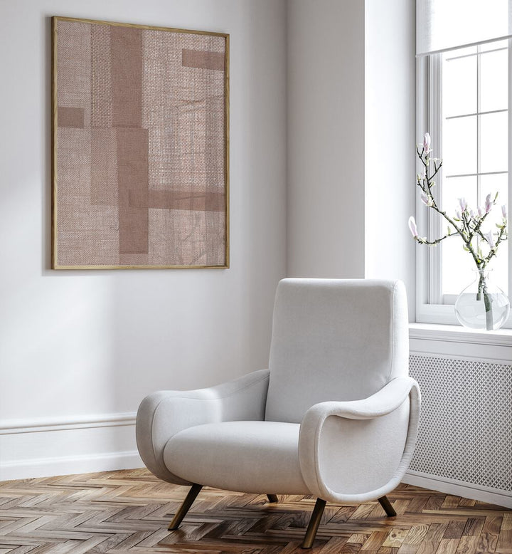 Elegant interior featuring FABRIC PATTERN COLLAGE V, ABSTRACT PAINTINGS by The Miuus Studio, enhancing modern decor.