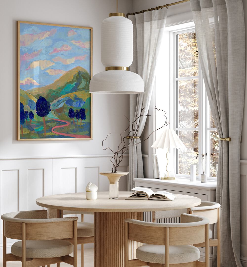 Bright and serene, the BLUE MOUNTAIN, LANDSCAPE PAINTINGS by Eleanor Baker transform any space with elegance.