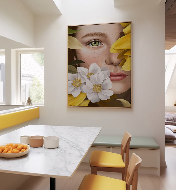 Vibrant "In the Garden, Portraits" artwork by Petra Holikova, showcasing nature's beauty in a serene setting.