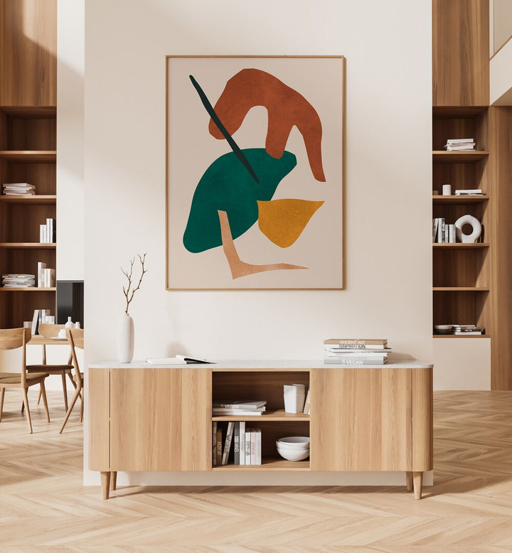 Stylish living room featuring EXPRESSIVE IX, GEOMETRIC ART PRINTS, perfect for modern home decor.