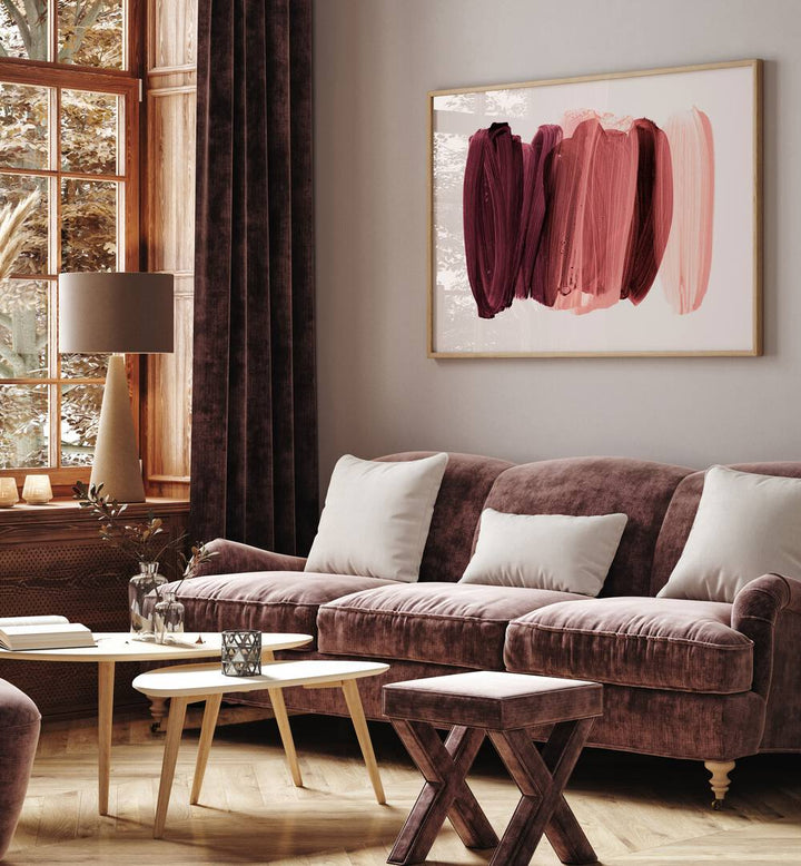 Elegant living room featuring MINIMALISM VIII, ABSTRACT PAINTINGS, enhancing modern aesthetics with its striking design.