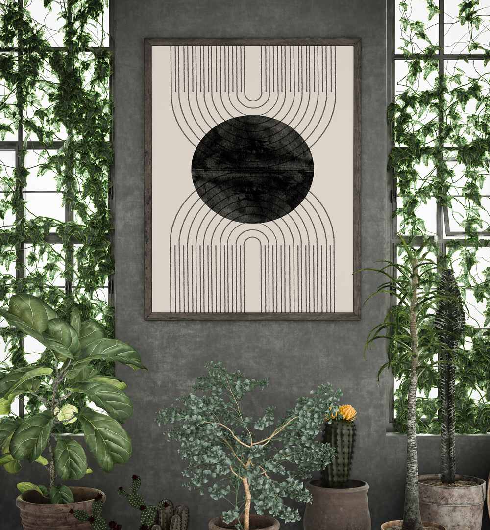 Transform your space with PERFECT POINT BLACK, BOHO ART PAINTINGS from The Miuus Studio, showcasing contemporary elegance.