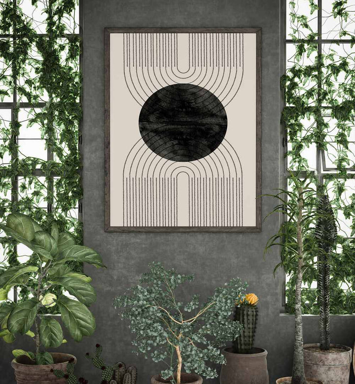 Transform your space with PERFECT POINT BLACK, BOHO ART PAINTINGS from The Miuus Studio, showcasing contemporary elegance.