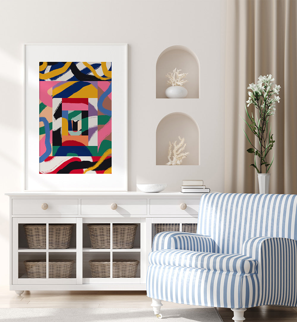 GEOMETRIC SHAPES AND BOLD BRUSHSTROKES , ABSTRACT PAINTINGS