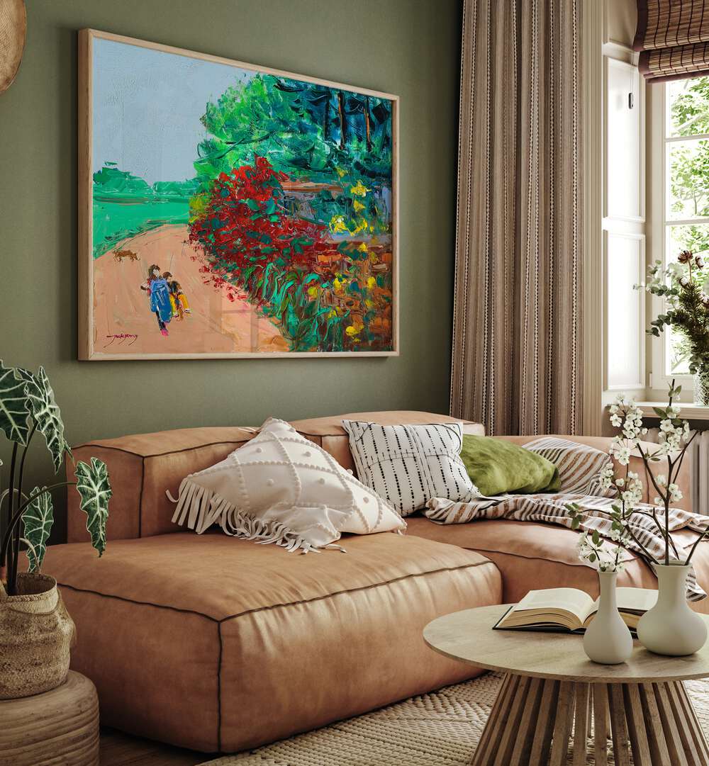 WILD ROSE WALL PATH, LANDSCAPE PAINTINGS enhance your space with vibrant colors and a serene outdoor feel.