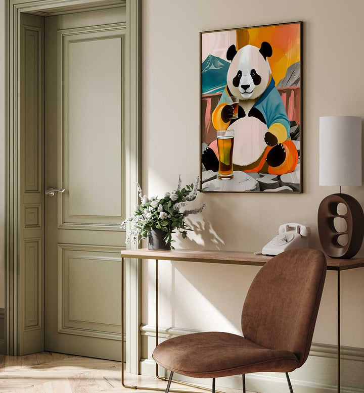 PANDA BEER BUZZ , ANIMAL PAINTINGS