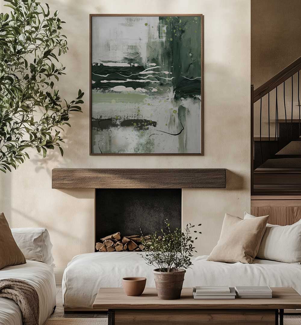 CANVAS GREENS II , ABSTRACT PAINTINGS