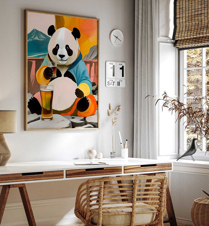 PANDA BEER BUZZ , ANIMAL PAINTINGS