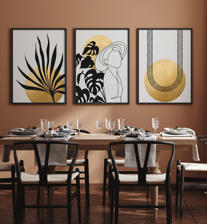 BOHO AURA STILLNESS , SET OF 3 PAINTINGS